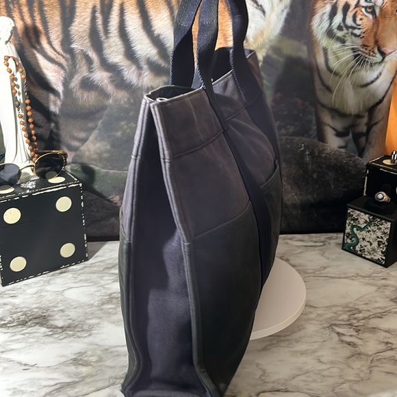 HERMES Fourre Tout MM Tote Bag Handbag Canvas Blue and Black in GUC. - Picture 4 of 16